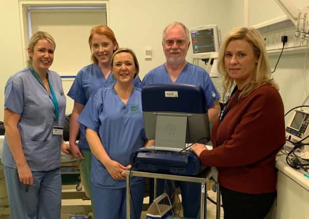 Clinical Physiologists for the Southern Trust, Natalie Archer and JulieAnne Prideaux who are the first in Northern Ireland to implant Loop Recorders in patients with Staff Nurse Hayley Preston, Dr Daniel Flannery, Consultant Cardiologist and Kay Carroll, Head of Service.