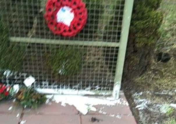 The latest attack on the memorial to eight men murdered at Teebane. This time paint has been thrown around the wreaths and memorial.