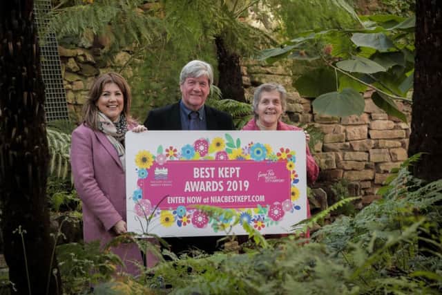 Launching the Best Kept from left, is Michelle Hatfield, Director of Corporate Services at Belfast City Airport; Joe Mahon, Patron of the NI Amenity Council and Doreen Muskett MBE, President of the NI Amenity Council.