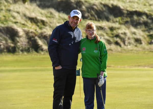 Local golfer, Jill Connery from Scarva, Co. Armagh, received the opportunity of a lifetime to meet with Irish golf champion, Padraig Harrington as she prepares to tee off in Abu Dhabi for the 2019 Special Olympics World Summer Games this March. Photo by Piaras " Mídheach/Sportsfile