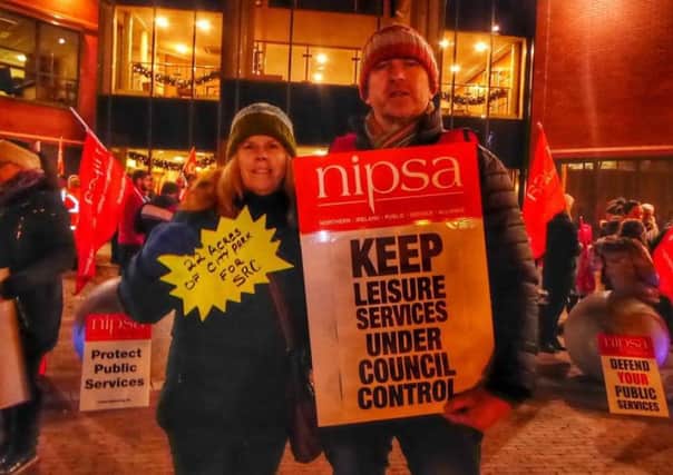 Unions have united to protest at any attempt to privatise leisure services in the Armagh, Banbridge and Craigavon area