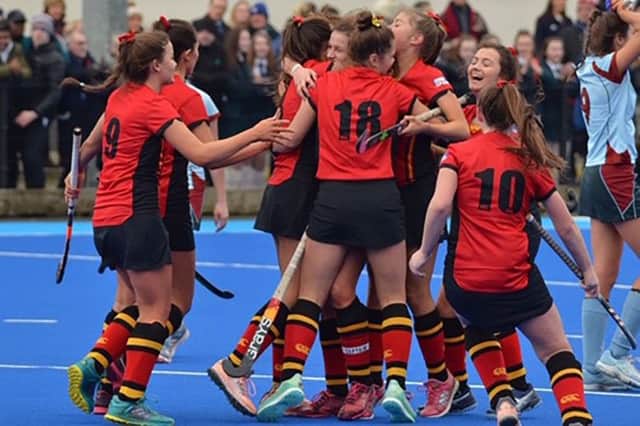 Banbridge Academy celebrate reaching their their fourth Schools' Cup Final in five years.