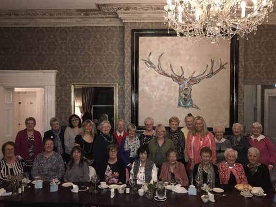 Jo-Anne Dobson, Kidney Care UK Northern Ireland Ambassador with the members of Loughbrickland Womens Institute at their Presidents Night held in the Belmont Hotel.