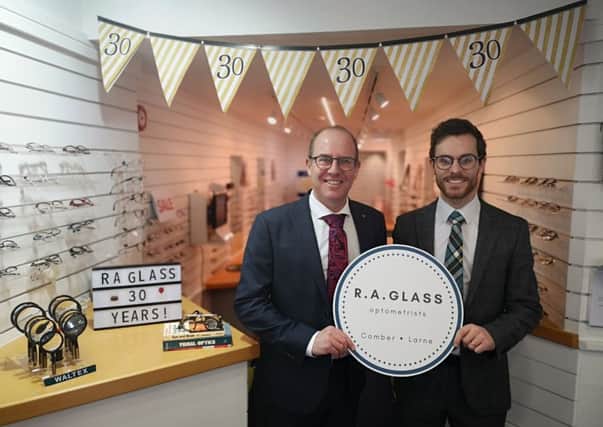 Michael Dorman and Michael Thompson are celebrating 30 years in business at R.A. Glass Larne.