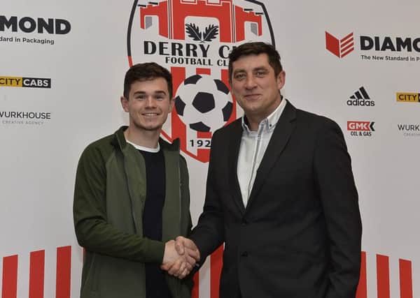 Derry City manager Declan Devine welcomes striker Michael McCrudden to the club.