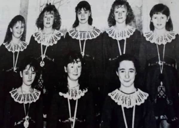 Members of the Seven Towers School of Dancing, Ballymena, who won a recent Team Dance Championship. 1989.