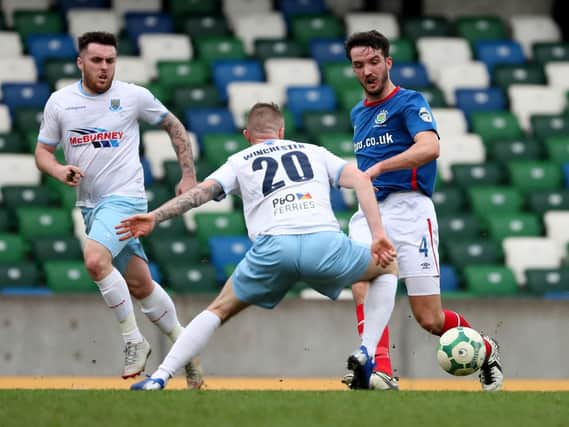 Linfield's Josh Robinson in action
