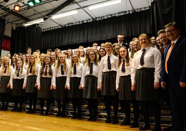 The choir from Carrickfergus Grammar School.