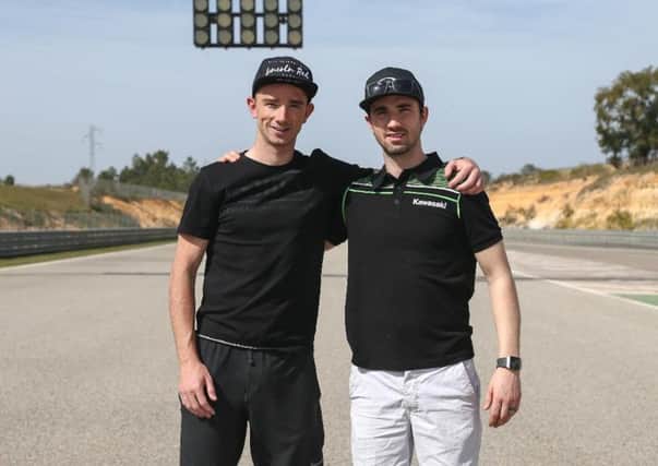 Graeme Irwin pictured with his brother Glenn at the Spanish testing