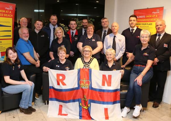 The Mayor of Causeway Coast and Glens Borough Council Councillor Brenda Chivers pictured at a recent civic reception to honour members of Portrush RNLI.