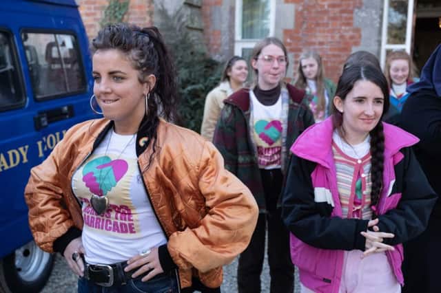 l-r: Michelle (Jamie-Lee O'Donnell) and Jenny (Leanh O'Rourke) Photo by Peter Marley.
