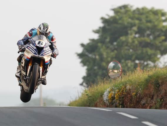 Michael Dunlop on the Tyco BMW Superbike during qualifying at the Isle of Man TT in 2018.