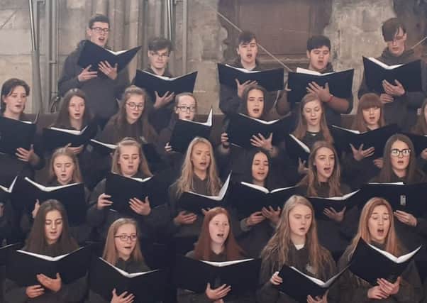 A performance by Carrickfergus Grammar's choir.