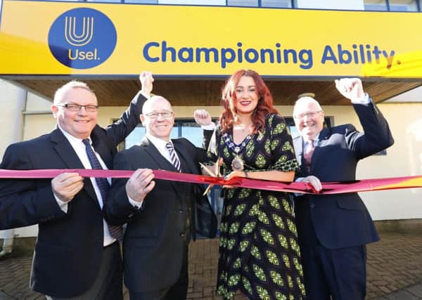 Mayor of Mid and East Antrim Lindsay Millar, Gallaher Trust Director of Operations Greg McKinley, Usel CEO Bill Atkinson and Usel Chairman James Perry