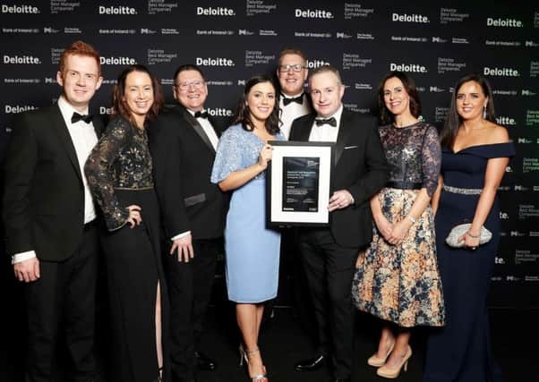 Colleagues from CDE Global, based in Cookstown, pictured at the 2019 Deloitte Best Managed Companies gala in Dublin. It is the 11th consecutive year that CDE Global has received the award.