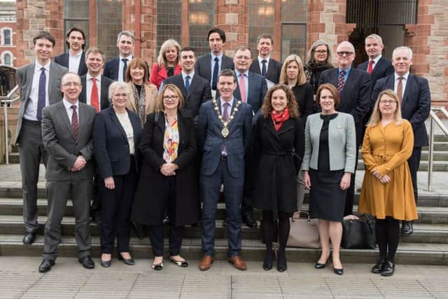 The delegates pictured with Mayor Councillor John Boyle.
