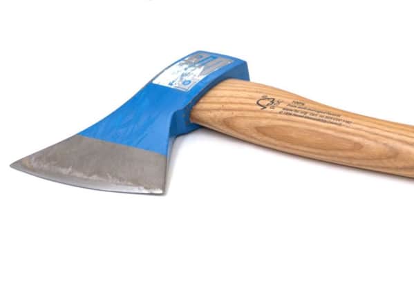 A hatchet was used in the robbery