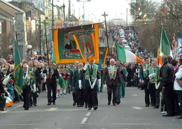 Members of the AOH on parade