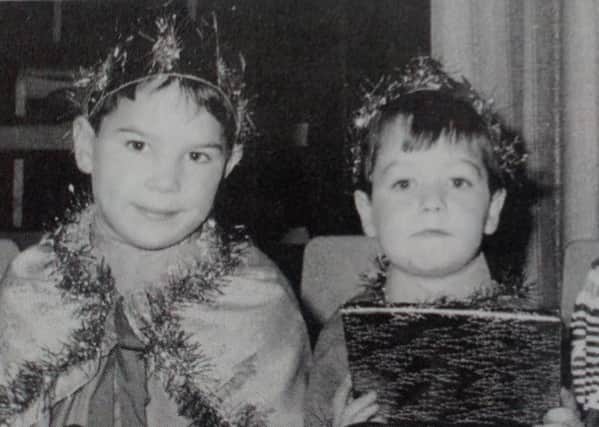 The three Kings who took part in a school performance at Carrick College - Stephen, Philip and Colin. 1991.