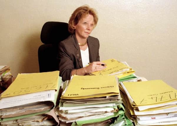 PRESS EYE - BELFAST_N.IRELAND_15th April 2008 - File picture of Lurgan based solicitor Rosemary Nelson pictured in her office in County Armagh. She was murdered in 1999 by the LVF close to her home. Picture by Kelvin Boyes / Press Eye.