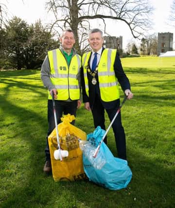 At the Big Spring Clean launch are - Ian Humphreys Chief Executive of Keep Northern Ireland Beautiful and Paul Michael Mayor of Antrim and Newtownabbey Borough Council