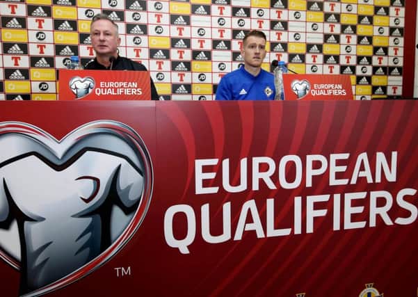 Northern Ireland Press Conference 
Manager Michael O'Neill and Steven Davis