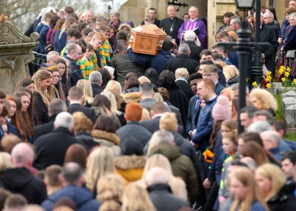 Funeral of 16-year-old Connor Currie at St Malachy's Church in Edendork, Co. Tyrone.  Photo: Jonathan Porter/PressEye.com