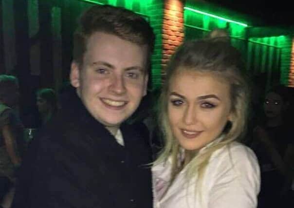 Tara Wright with Ellis Quigley on a night out.