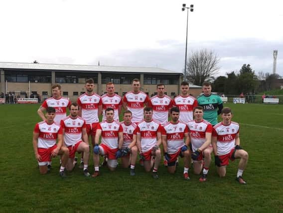 The Derry team that lined out in Bellaghy against Wexford on Saturday.