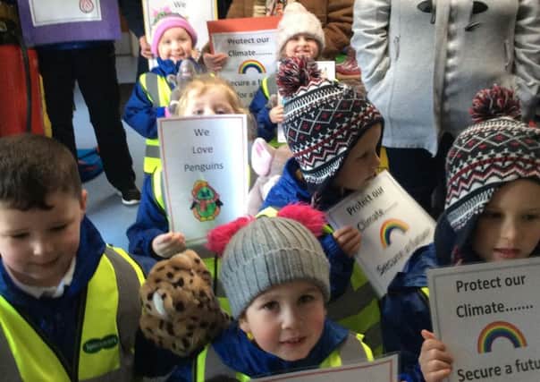 Children from St. Anthony's Nursery School took part in Youth 4 Climate Change Day at Larne Market Yard.