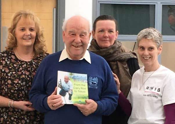 Champion blind golfer Drew Cochrane from Ballymena launched his new book in style to a 70 strong crowd.
