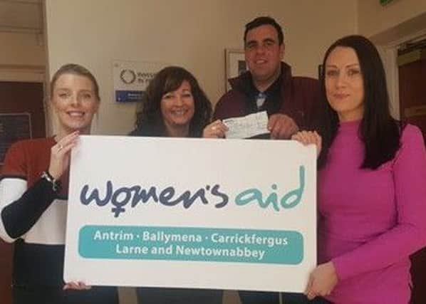 Big hearted councillor, Alderman Stewart McDonald has donated a very generous £500 to Women's Aid ABCLN, the proceeds of his Big Breakfast held in Ahogill Community Centre just before Christmas. Pictured with Jayne Moore, Karen McConkey and Sarah Doherty from Womens Aid ABCLN.