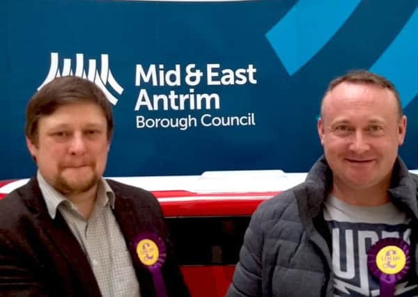 John Kennedy (right) pictured alongside UKIP Regional Organiser, Paul Girvan.