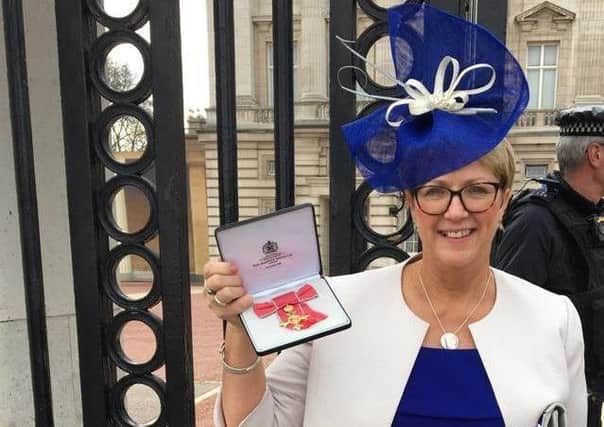 Marie Roulston, Director of Social Care and Children, Health and Social Care Board, pictured after receiving her OBE for services to healthcare and young people at an investiture ceremony held at Buckingham Palace.