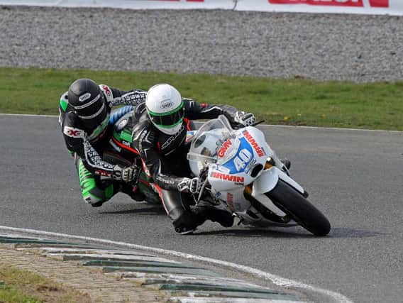 Ross Irwin in action on the Slemish Water Kawasaki at Mondello Park. Picture: Pacemaker Press.