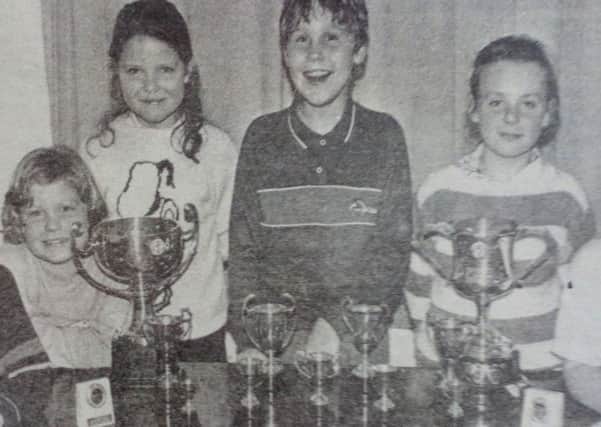 Junior members of Whitehead Swimming Club who received Endeavour Awards at their annual Prize Night. 1989