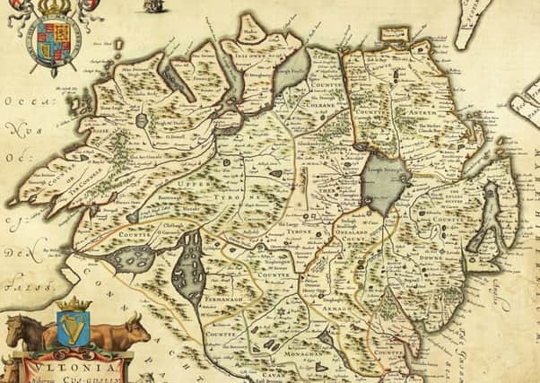 Map showing Ulster at the beginning of the seventeenth century