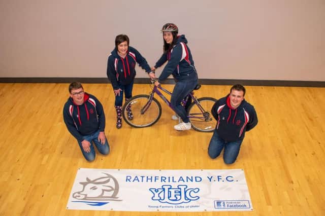 L-R Stephen Gordon (club leader), Roberta Simmons (Club President), Alison Gracey and Matthew Murphy (Club Secretary) pictured as they prepare for their sponsored cycle.