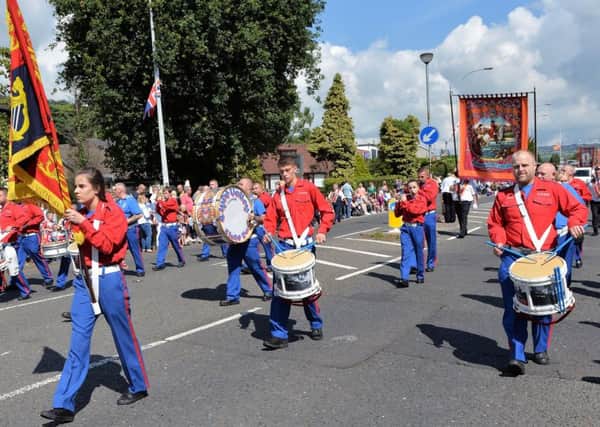 Members of the Clyde Valley Flute Band on parade.