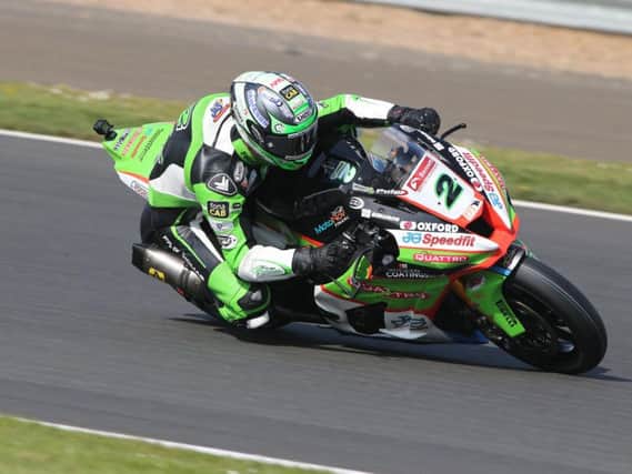 Glenn Irwin on the Quattro Plant JG Speedfit Kawasaki at Silverstone. Picture: David Yeomans.