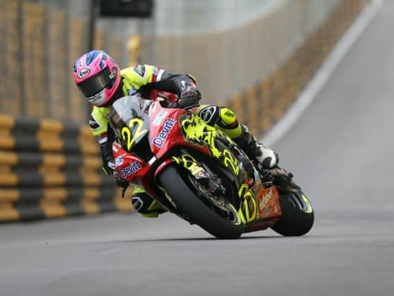 Paul Jordan on the Dafabet Devitt Kawasaki at the Macau Grand Prix in November. Picture: Stephen Davison/Pacemaker Press.