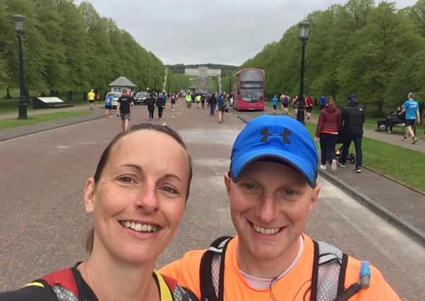 Nikki and Brian Graham completed their first marathon in the Belfast City Marathon.
