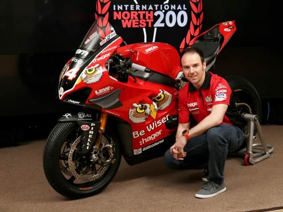 Alastair Seeley with the PBM Be Wiser Ducati V4.