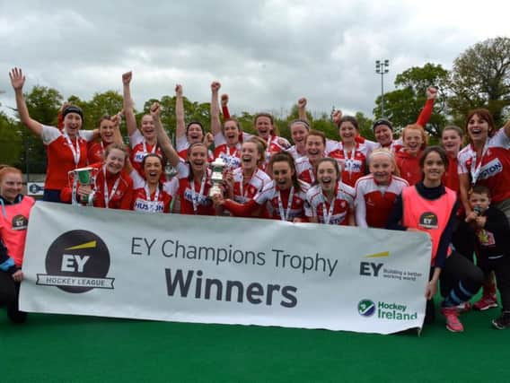Pegasus celebrate their Champions Trophy victory. PICTURE: Billy Pollock
