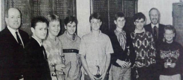 Players who won prizes at Cairndhu Golf Club are pictured after being presented with their prizes. Pictures from the Larne Times archives, 1989.