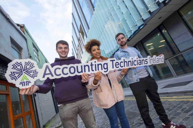 Accounting Technician Apprentices Conor Fogarty, Gabrielle Oâ¬"Reilly and Ciaran Brennan. 150 jobs are to be created in Northern Ireland though the Higher Level Apprenticeship in Accountancy. Pic: Fintan Clarke