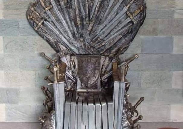 A replica Iron Throne.