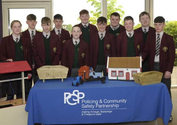 The PCSP organised an event  in Craigavon Civic Centre to celebrate the joing partnership between St Ronans pupils Lurgan and the Mens Shed. ©Edward Byrne Photography