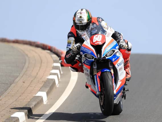 Peter Hickman set the fastest lap overall on Tuesday in the Superstock session at the North West 200 on the Smiths BMW.
