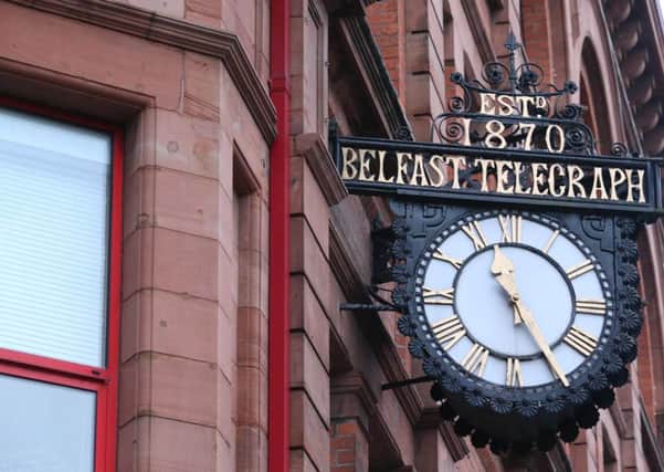 The scene at the old Belfast Telegraph building on Royal Avenue in Belfast city centre after the fire